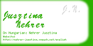 jusztina nehrer business card